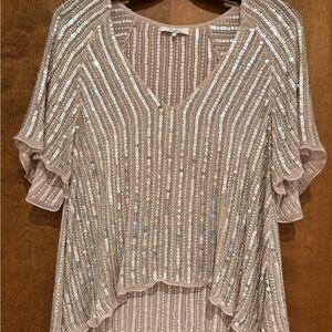 Elegant “Parker” Sequin Striped Top Size S